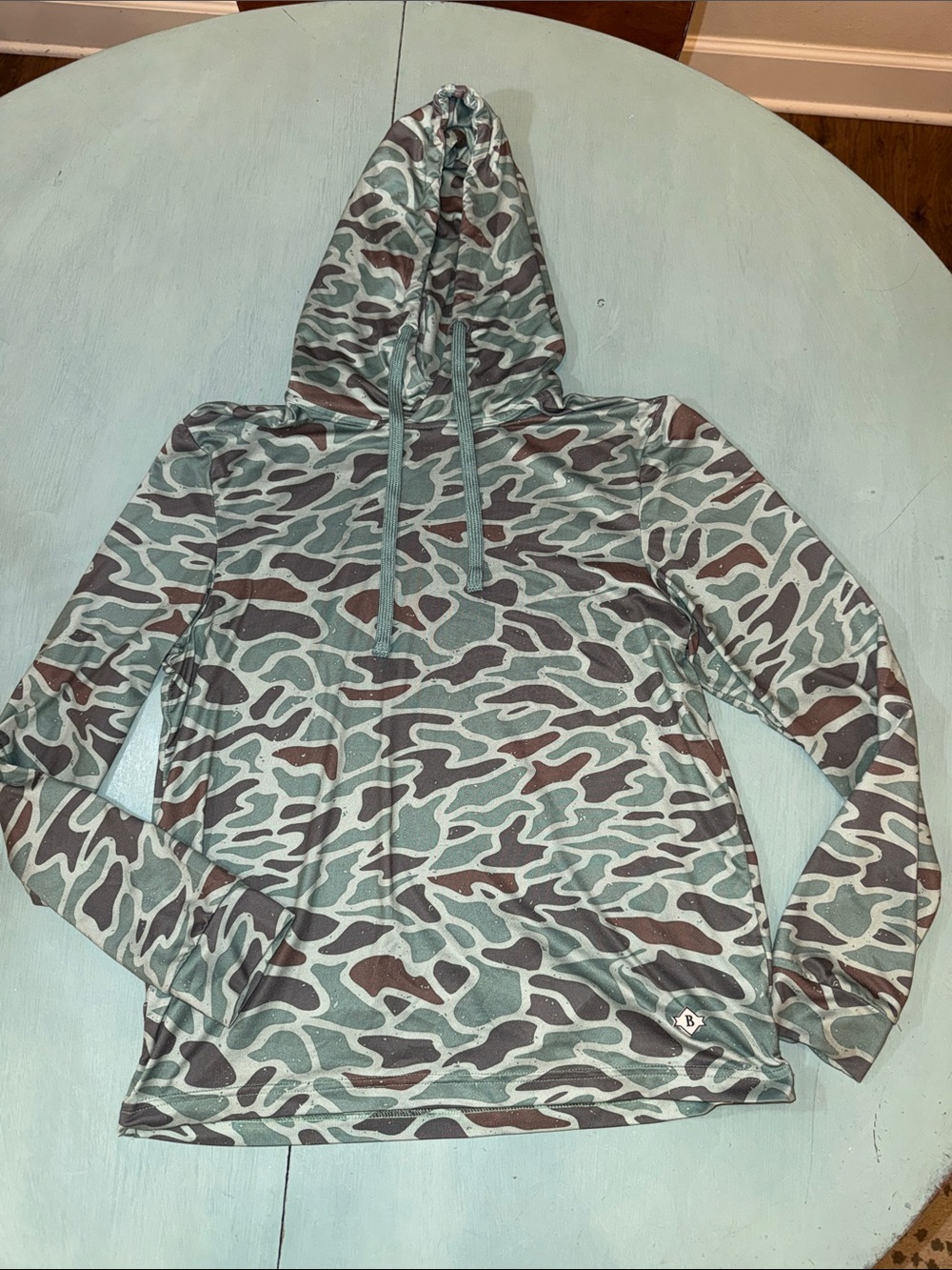 BURLEBO retro duck Camo Hooded Pullover